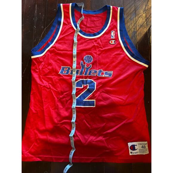 Champion NBA Basketball Jersey Men's 48 Red Washington Wizards Chris Webber #2 - Picture 5 of 6